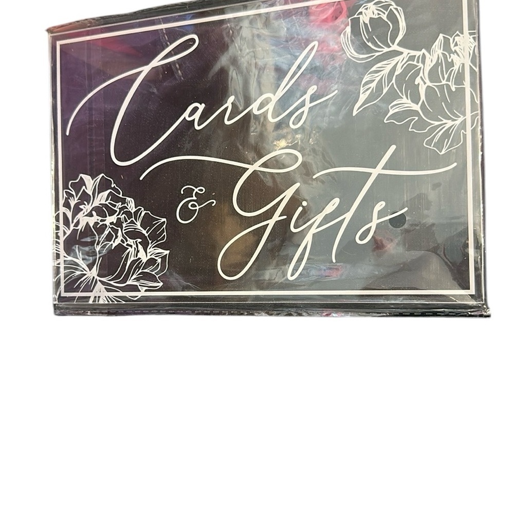 Clear Acrylic Cards and Gifts Sign Wedding Party with stand